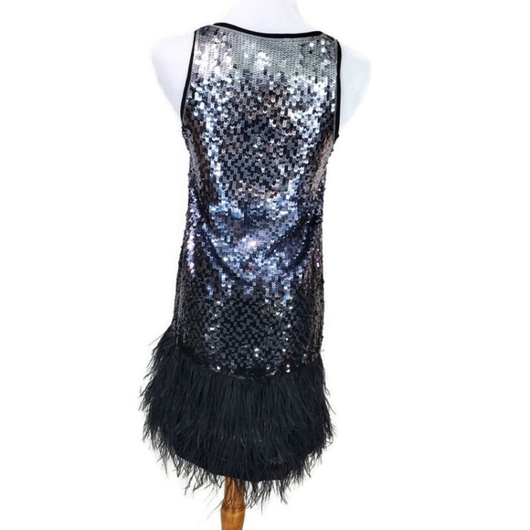 Michael Kors Sequin and Ostrich Feather New Year's Eve Party Swiftie Dress - Picture 6 of 16